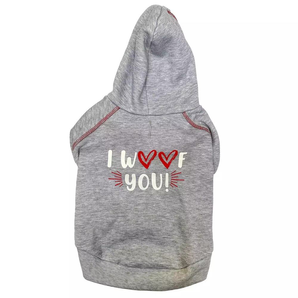 Woof "I Woof You" Pet Sweatshirt Hoodie XL - Picture 2 of 5